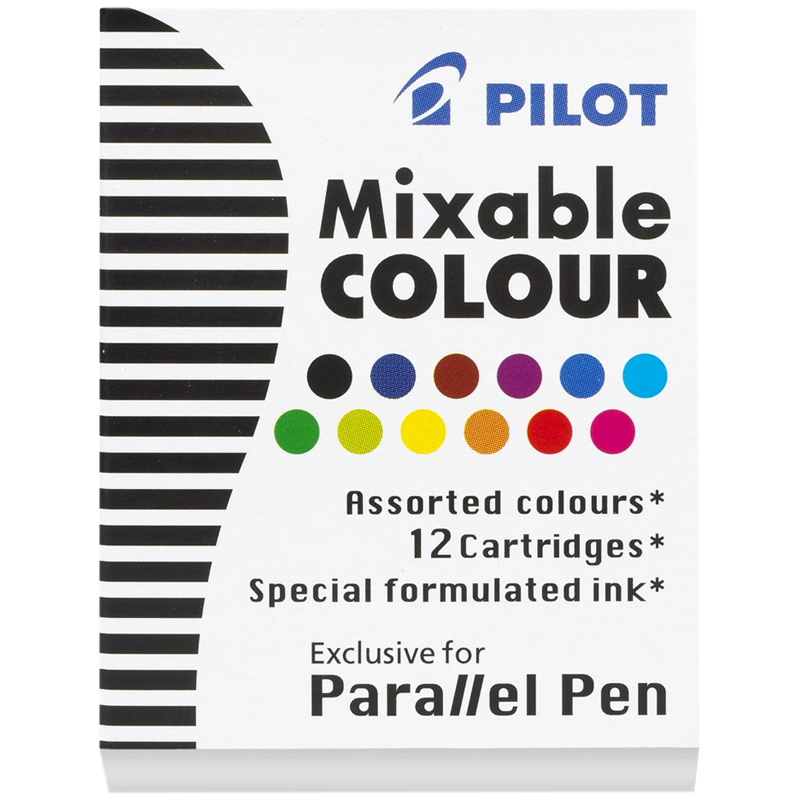 Картриджи с тушью Pilot "Parallel Pen" 12цв., 12шт., картонная коробка IC-P3-AST