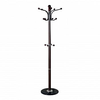 Вешалка-стойка BRABIX "CR-274", металл/мрамор, 1,8 м, на диске диаметром 36 см, 5 крючков + 4 дополнительных, венге, 601744