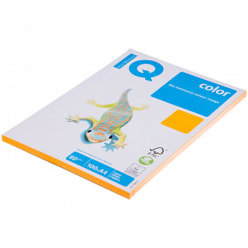 Бумага IQ "Color neon" А4, 80г/м2, 100л. (оранжевый неон) NEOOR