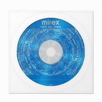 Диск CD-R MIREX, 700 Мб, 48x, бумажный конверт, 1 штука, UL120051A8C