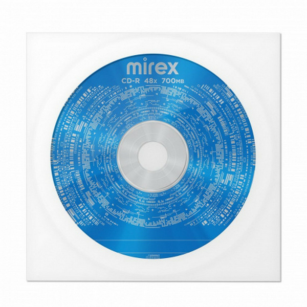 Диск CD-R MIREX, 700 Мб, 48x, бумажный конверт, 1 штука, UL120051A8C Ракурс № 0