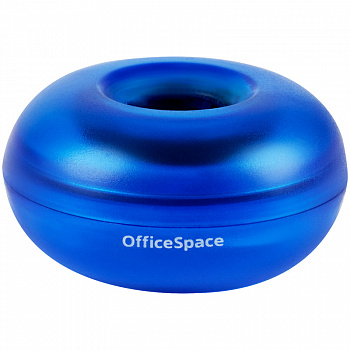 Скрепочница магнитная OfficeSpace, без скрепок, тонированная синяя, картонная коробка 331461