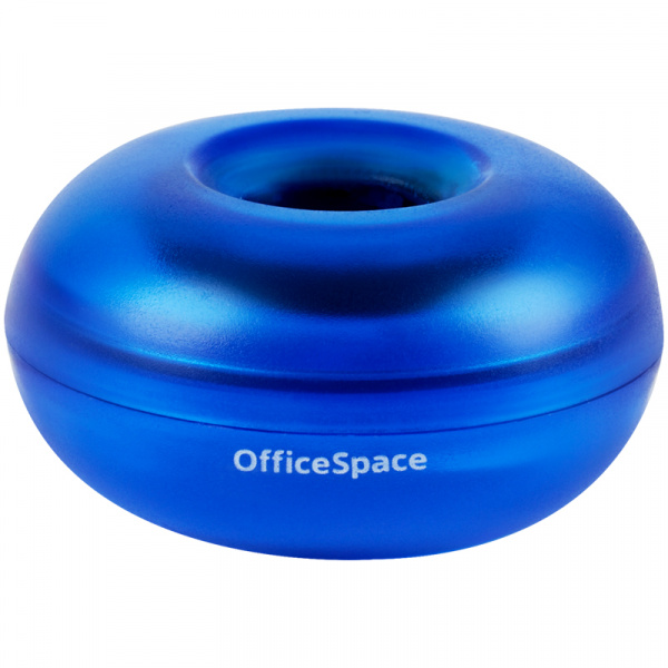 Скрепочница магнитная OfficeSpace, без скрепок, тонированная синяя, картонная коробка Ракурс № 0