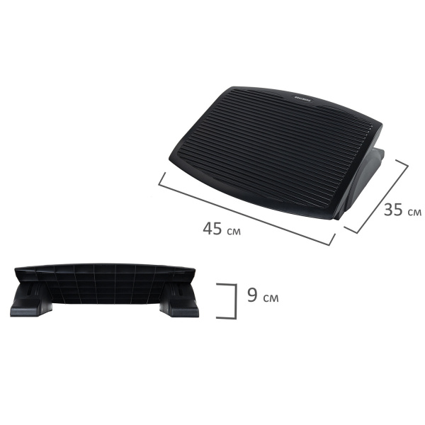 Подставка для ног BRAUBERG, офисная, 45х35 см, черная, 530106 Ракурс № 4