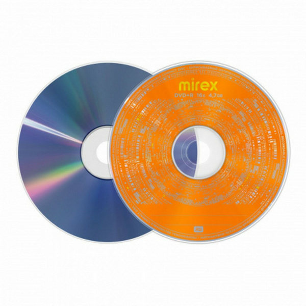 Диск DVD+R (плюс) MIREX, 4,7 Гб, 16x, Bulk (термоусадка без шпиля), КОМПЛЕКТ 50 шт., UL130013A1T Ракурс № 2