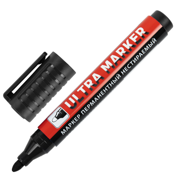 Маркеры перманентные BRAUBERG ULTRA MARKER, НАБОР 4 ЦВЕТА, круглый наконечник 3,5 мм, 152208 Ракурс № 3