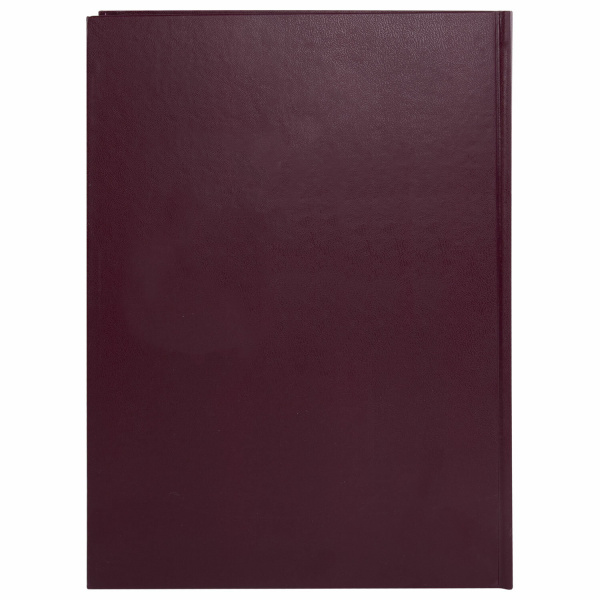 Книга учета 96 л., клетка, твердая, бумвинил, офсет, наклейка, А4 (200х290 мм), BRAUBERG, бордовая, 130279 Ракурс № 3