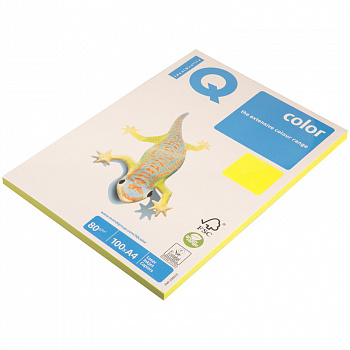 Бумага IQ "Color neon" А4, 80г/м2, 100л. (жёлтый неон) NEOGB