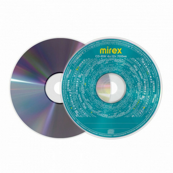 Диск CD-RW MIREX, 700 Мб, 4-12x, бумажный конверт, 1 штука, UL121002A8C Ракурс № 2