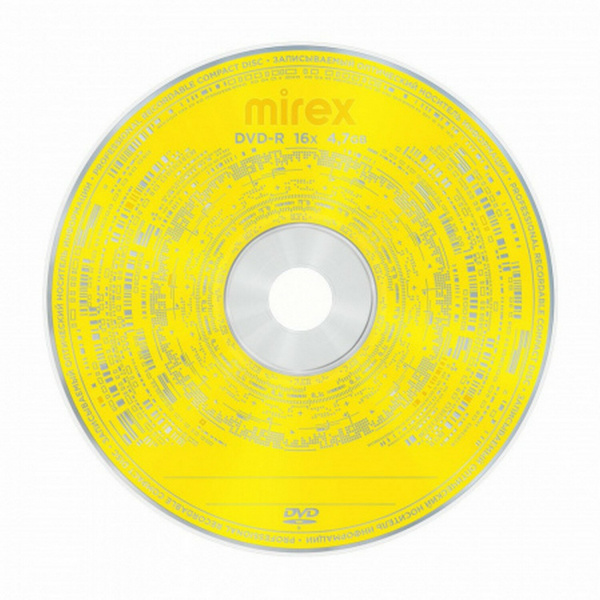Диск DVD-R MIREX, 4,7 ГБ, 16x, Slim Case, КОМПЛЕКТ 5 шт., UL130003A1F Ракурс № 1