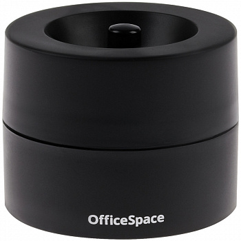 Скрепочница магнитная OfficeSpace, без скрепок, черная, картонная коробка 331462