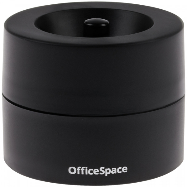 Скрепочница магнитная OfficeSpace, без скрепок, черная, картонная коробка Ракурс № 0