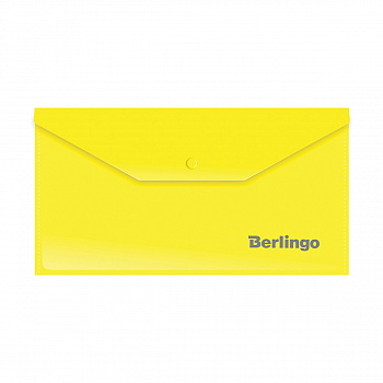 Папка-конверт на кнопке Berlingo, C6, 180мкм, желтая AKk_06305