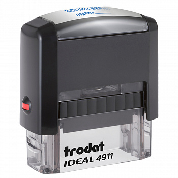 Штамп Ideal "КОПИЯ ВЕРНА, подпись", 38*14мм (214133) 4911/DB/L 3.42 IDEAL