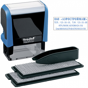 Штамп самонаборный Trodat, 4стр., 2 кассы, пластик, 47*18мм (43210) 4912/DВ