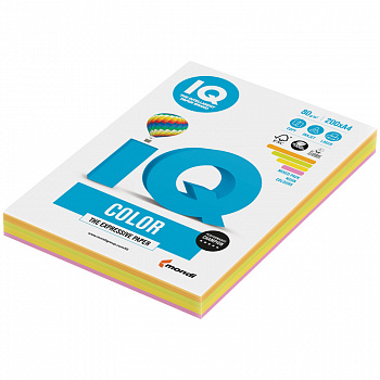 Бумага IQ "Color Neon Mixed Packs" А4, 80г/м2, 200л. (4 цвета) RB04