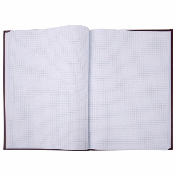 Книга учета 96 л., клетка, твердая, бумвинил, офсет, герб, А4 (200х290 мм), BRAUBERG, бордовая, 130276 Ракурс № 3