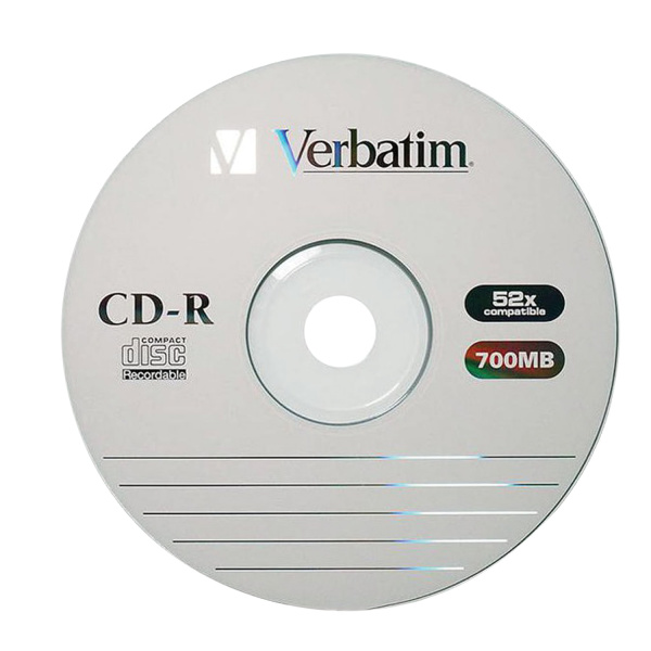 Диск CD-R VERBATIM 700 Mb 52х Cake Box (упаковка на шпиле), КОМПЛЕКТ 100 шт., 43411 Ракурс № 2
