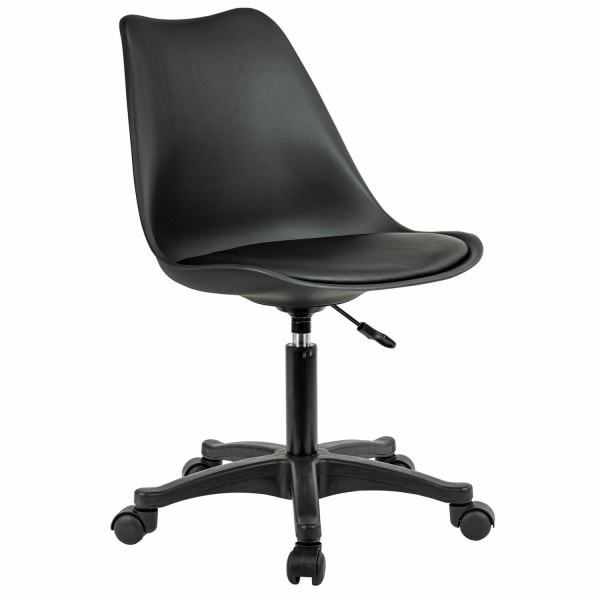 Кресло стул BRABIX "Eames MG-310 PL", пластик черный, экокожа черная, 532927 Ракурс № 0