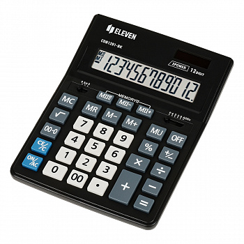 Калькулятор настольный Eleven Business Line CDB1201-BK, 12 разрядов, двойное питание, 155*205*35мм, черный CDB1201-BK
