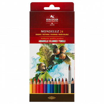 Карандаши акварельные Koh-I-Noor "Mondeluz", 24цв., заточен., картон, европодвес 3718024001KSRU