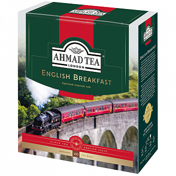 Чай Ahmad Tea "Английский завтрак", черный, 100 фольг. пакетиков по 2г 600i-08